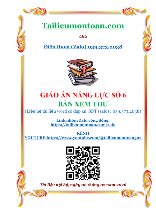 Giáo án toán năng lực số lớp 6